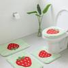 Conjunto de Tapetes de Banheiro Absorventes de 3 Peças Flocados Personalizados, Tapetes de Luxo Leve, Tapetes de Entrada de Banheiro Transfronteiriços, Tapetes de Chão Antiderrapantes em Forma de U