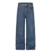 Jeans con Diseño Retro Americano Lavado Desgastado para Hombres y Mujeres 2026 Otoño Rectos Sueltos Casuales Pierna Ancha Pantalones Largos