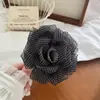 Novo grampo de cabelo floral para coques, presilha de garra de tamanho grande com toque de luxo, presilha de tubarão para penteados semipresos, acessório de cabelo