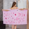 Toalla de Baño Desgastable Variable Suave y Fácil Absorbente Sin Forro Microfibra Estampado de Dibujos Animados Dama Tirante Secado Rápido Falda de Baño