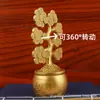 Trae Riqueza y Tesoro Adornos de Aleación Feng Shui Adornos de Oficina Manualidades de Metal Giratorias Árbol de la Fortuna Giratorio