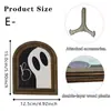 Abóbora de Halloween Fantasma Atmosfera de Terror Placa Decorativa de Madeira Arco Vintage Ornamento de Mesa Peça Decorativa Pequena