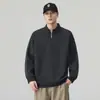 Sudadera de media cremallera nueva para hombre 2026, moda de moda Otoño e Invierno, Top versátil de manga larga estilo Hong Kong para hombre