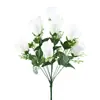 Ramo de Flores de Rosa Artificial, Decoración de Mesa, Ramo Decorativo de Rosa de Terciopelo, Flores Artificiales, Rosas al por Mayor de Fábrica