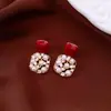 Aretes Colgantes con Perla Bañados en Oro Real de 18K Collar Cadena para Suéter de Lujo Ligero Versátil Set de Joyería con Diseño Vintage