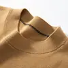 Suéter de Lã Fina Espessado com 80 Fios para Homens, Tricô de Manga Longa com Gola Redonda, Adequado para Primavera, Outono e Inverno, Lavável à Máquina, Suéter Anti-Pilling