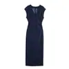 Para Comercio Exterior Transfronterizo Europeo y Americano Ropa de Mujer Aliexpress Más Vendido Verano Cuello en V Ajustado Mezcla de Encaje de Mezclilla Vestido