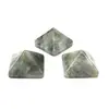 Tesoro de Piedra cristal rosa azul dorado piedra desnuda pirámide simple moda collar colgante gemas artesanías joyería DIY