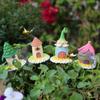 Conjunto de casa de flores nova transfronteiriça plug-in jardim ao ar livre resina em miniatura ornamentos artesanais decoração de paisagem em vaso