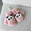 Otoño e Invierno Cálido Grueso Bufanda para Niños Guantes Bordado Lindo Bufanda de Panda Bebé Felpa Bufanda de Dibujos Animados