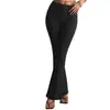 Calça Flare de Cintura Alta Secagem Rápida Estilo Europeu e Americano para Mulheres, Venda Quente Transfronteiriça Skinny com Efeito Levanta Bumbum Elástica Longa Flare, Calça Esportiva