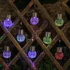 Luzes coloridas criativas luzes pendentes lâmpada pequena à prova d'água solar externa luz de bola rachada de vidro luz decorativa de atmosfera luz noturna