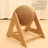 Pelota vertical de sisal para rascar gatos, duradera y que no suelta pelo, afilador de garras grande con base de madera maciza, previene el rascado del sofá, para que los gatos se entretengan