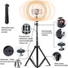 Soporte para Teléfono Móvil Soporte de Luz de Relleno para Fotografía de Transmisión en Vivo Soporte Portátil para Exteriores Trípode Ajustable de Pie 2.1m