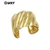 Wt-B709 Grueso Grande Patrón Ondulado Diseño Delgado Pulsera Abierta Clásica de Latón Accesorios Vintage para Mujer