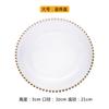 Plato de Vidrio Dorado Nórdico con Perlas Creativo para el Hogar Grande Redondo con Puntos de Perlas Galvanizadas Plato para Frutas Mantel Occidental Plato Vajilla Venta al por Mayor
