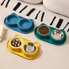 Comedero para mascotas, comedero lento anti-asfixia para perros, cuenco de agua y comida para gatos, doble cuenco, diseño anti-hormigas, antideslizante y antivuelco