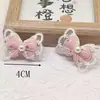 4CM Nuevo Tejido Bordado Perla Lazo Goma para el Cabello Dulce Versátil Par Banda de Cuero Accesorios para Niñas Lazo