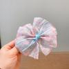 Grampo de Cabelo de Fada Floral para Menina Grande Laço Cabelo Infantil Coreano Estiloso Chiffon Flor Grande Presilha Traseira