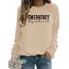 Comércio Exterior Amazon Suprimento Emergência Moletom Feminino Gola Redonda Estampado Outono e Inverno Tamanho Europeu Solto Casual Versátil