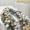 Decoración Navideña Ratán Encriptado Hotel Centro Comercial Ventana Escalera Escena Diseño Nieve Flockada Ratán Colgantes de Puerta