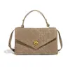 Bolso Tejido Nuevo Transfronterizo para Mujer, Bolso Nuevo de Solapa Tipo Sobre de Gamuza Otoño e Invierno, Bolso de Hombro Cruzado, Bolso de Mano, Bolso Mensajero