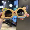 Óculos de Sol Polarizados Infantis com Design de Princesa, Óculos de Silicone para Compras, Tirar Fotos, Óculos Temáticos de Urso para Férias, Proteção Solar para Compras