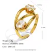 Moda Europea y Americana Elegante Diseño de Nicho Joyería para Mano Acero Inoxidable Chapado en Oro de 18K Espiral Circona Dos Flores Anillo Abierto