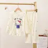 Pijama Infantil 2026 Primavera y Otoño Manga Larga Nuevo Cuello de Muñeca de Princesa Estilo Delgado de Dibujos Animados Conjunto de Ropa de Casa para Niñas