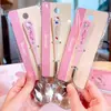 Cuchara genuina de acero inoxidable Hello Kitty, cuchara especial para frutas y postres, linda cuchara para niños para comer