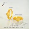 Anillo de Lujo Chapado en Oro de 24 Quilates con Diseño de Calabaza Incrustada de Diamantes, Flor de Lirio y Huevo de Paloma en un Nuevo Estilo Chino