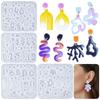 Aretes de resina epoxi DIY tamaño pequeño serie de formas especiales molde de silicona para aretes forma geométrica irregular colgante de arete molde de arete