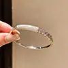 Pulsera de Cadena Rectangular con Zirconia Chapada en Oro de 18 Quilates Pulsera de Lujo Ligero con Sensación de Alta Gama Pulsera Versátil de Nicho Joyería