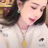 Collar con colgante de calabaza de Buda con incrustaciones de diamantes, accesorios dorados DIY del mismo estilo de Wei Xue, se puede abrir y cerrar, cadena de suéter de estilo chino nuevo para mujer
