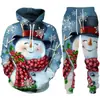 Traje navideño transfronterizo nuevo para Europa y Estados Unidos 2024 sudadera con capucha y chalecos con estampado digital 3D para otoño e invierno para hombres y mujeres