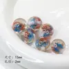 Novo Estilo Glitter Fino Gradiente Flor Rosa Contas Redondas Contas Soltas DIY Pulseira de Contas Feita à Mão Colar Corrente para Celular Acessórios