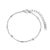 Aço inoxidável 304, best-seller transfronteiriço, não desbota, pulseira de corrente simples, elegante e estilosa, acessório de mão nicho com zircônia