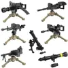 Minifiguras Militares, Ametralladoras Pesadas, Armas Pesadas, Modelos de Bloques de Construcción, Juguetes Educativos de Ensamblaje para Niños