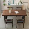 Mesa y Sillas de Comedor de Madera Maciza Nórdica Combinación Hierro Tronco Apartamento Pequeño Balcón Mesa Larga Restaurante Comercial Cafetería Mesa de Comedor