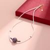 Nuevo Collar Chino de Plata 925 con Punta Negra de Cristal y Perla de Agua Dulce para Mujer, Collar de Cuentas Lacadas de Alta Gama para Combinar con Todo