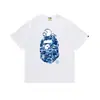 Fornecimento Atacadista Transfronteiriço de Marca Tendência de Comércio Exterior Algodão Puro Bape Cabeça de Macaco Tubarão Manga Curta Tubarão Macaco Camiseta