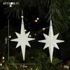 Enfeite Pendente Brilhante em Forma de Estrela, Estrela Octogonal Irregular, Decoração de Árvore de Natal, Enfeite de Porta, Decorações de Natal