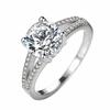 Ancla con mercancía 2 Quilates fila taladro brazos de anillo divididos hueco anillo de diamante imitación Mossan taladro anillo abierto