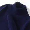 Suéter de lana pura para hombre, nuevo para otoño/invierno 2026, de importación transfronteriza, con cuello alto, corte holgado y base de punto de color liso