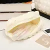 Estojo de Lápis Cream Puff, Design Único e que Não Amassa, Grande Capacidade, Cor Sólida, Macio e Adorável, Incrível Bolsa de Maquiagem Estilo Ins, Estojo para Material de Escritório
