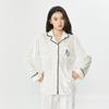Pijama de manga larga de terciopelo dorado para mujer, nuevo conjunto de otoño e invierno, estilo coreano de alta calidad, bordado con conchas, sencillo, para uso exterior.