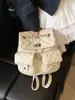 Mochila con cadena rómbica para mujer, diseño de nicho, estilo cubo, informal, para viajes, 2025