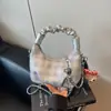 Moda Casual Transfronteriza Versátil Bolso de Cuadros Bolso Cruzado para Mujer Cadena Simple Bolso de Mano Tipo Dumpling Bolso de Hombro Cruzado