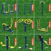 Conjunto de Equipamentos de Fitness ao Ar Livre para Parques, Comunidades, Novas Áreas Rurais e Caminhos com Equipamentos para Exercício de Idosos