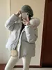 Chaqueta corta de plumón con capucha ribeteada de piel de zorro para mujer, talla petite, estilo coreano, corte holgado, engrosada para abrigar, prenda de abrigo de invierno